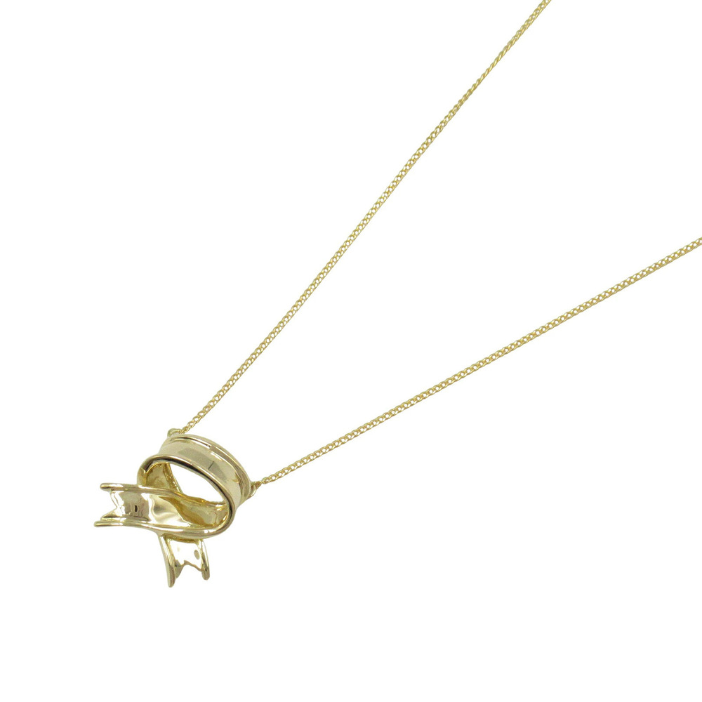 Tiffany Co Ribbon Necklace Yellow Gold